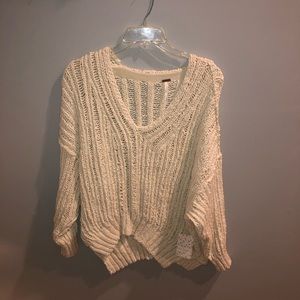 Free People - chunky knit cream sweater